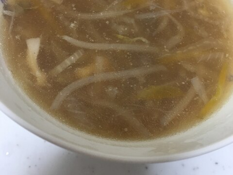 緑豆もやしの中華風スープ(^○^)